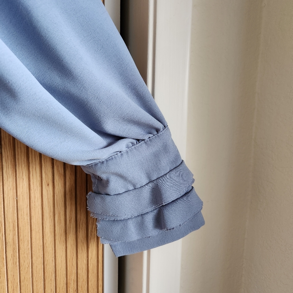 Storets Ruffle Blue Blouse - Picture 6 of 8
